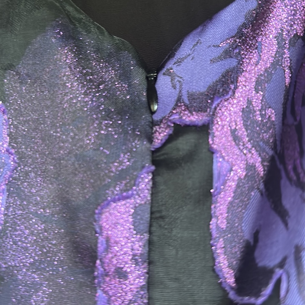 Vintage purple roses party dress, or every day with a sweater - Picture 4 of 6